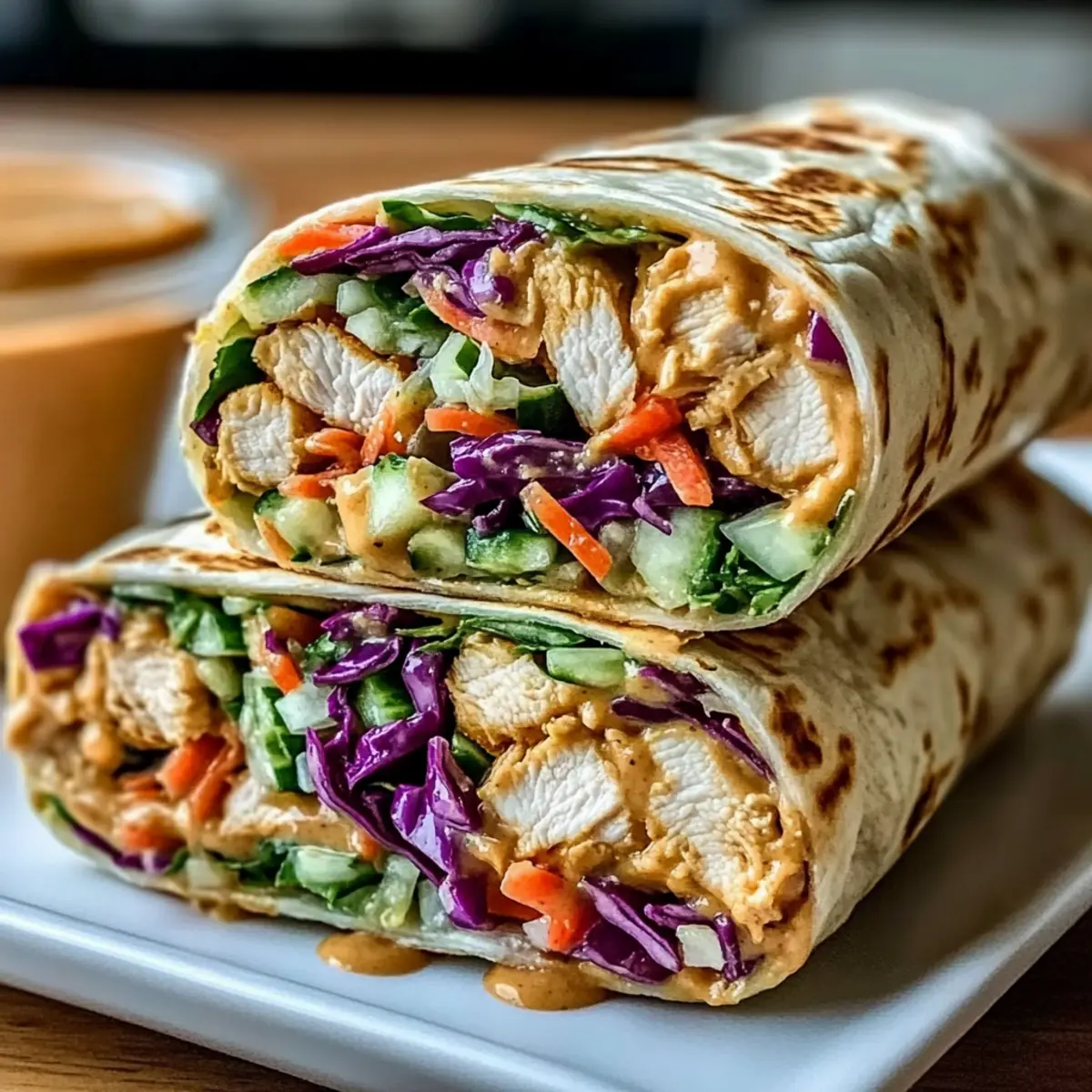 Thai Peanut Chicken Wraps
