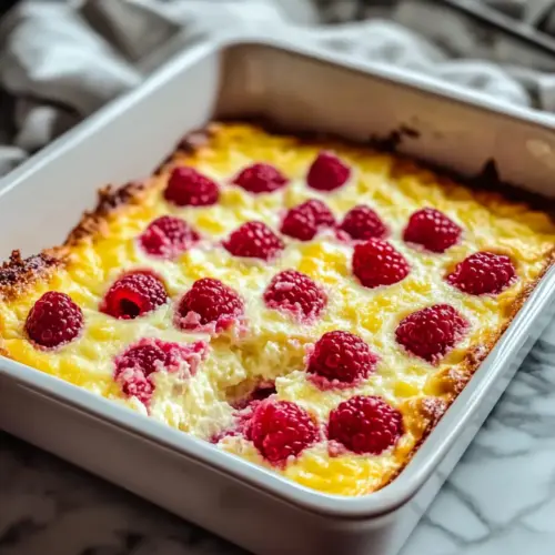 Lemon Raspberry Cottage Cheese Bake