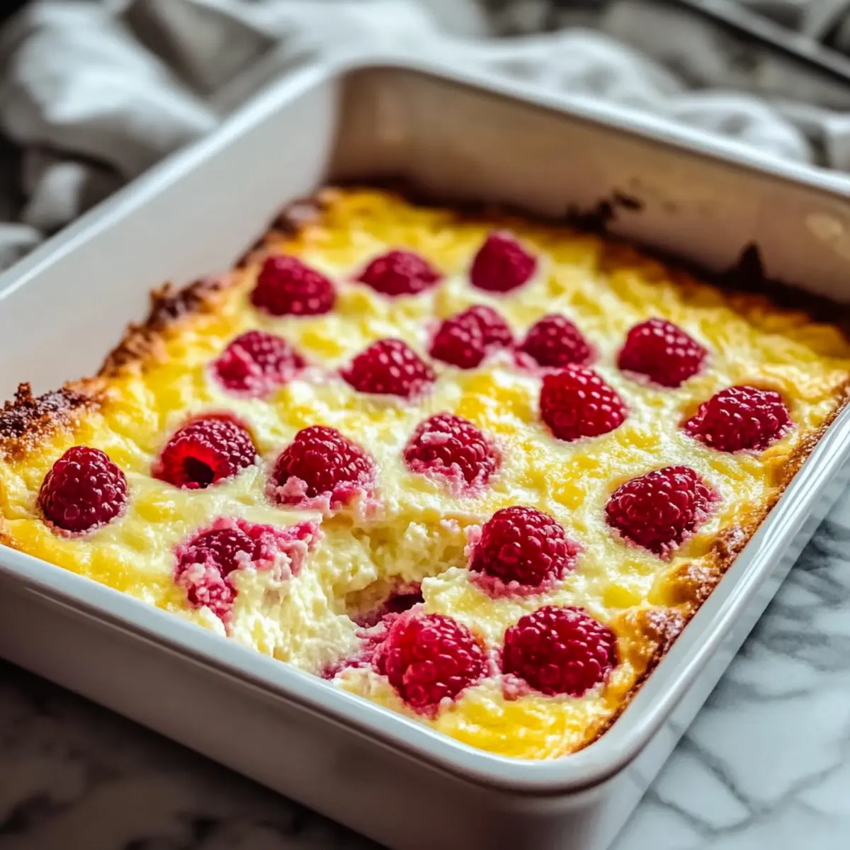 Lemon Raspberry Cottage Cheese Bake