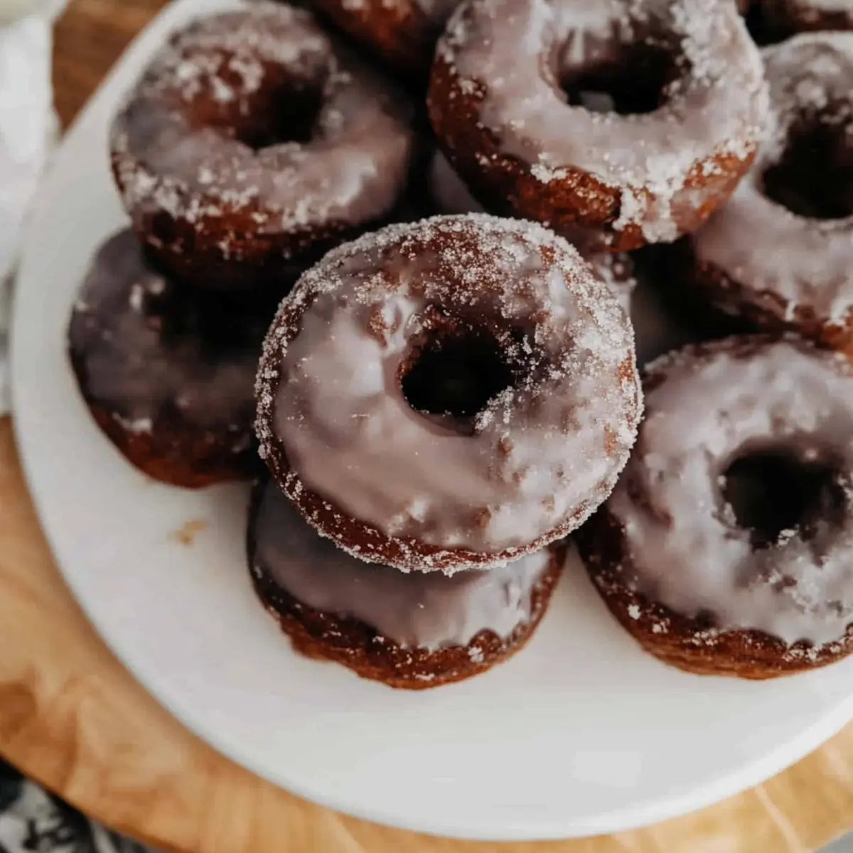 Glazed Chocolate Cake Doughnuts