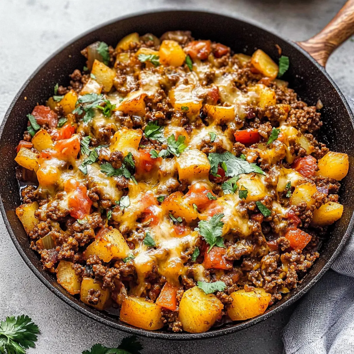 Mexican Ground Beef and Potato Skillet