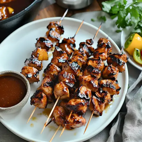 Grilled Sticky Sweet Chicken Skewers