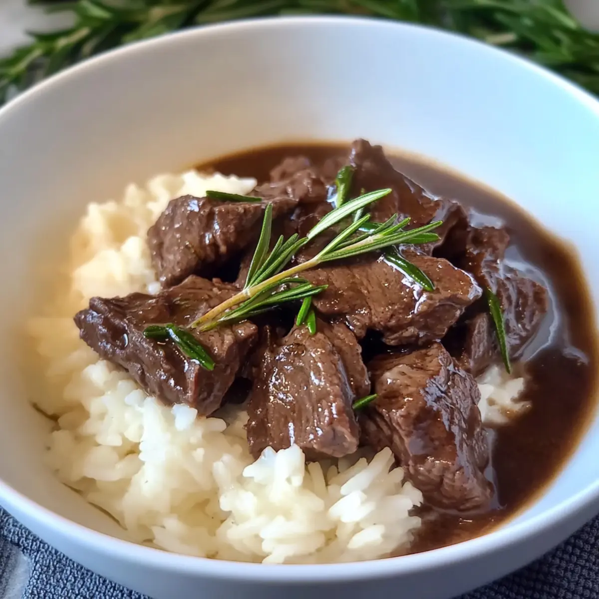 Garlic and Rosemary Beef Tips