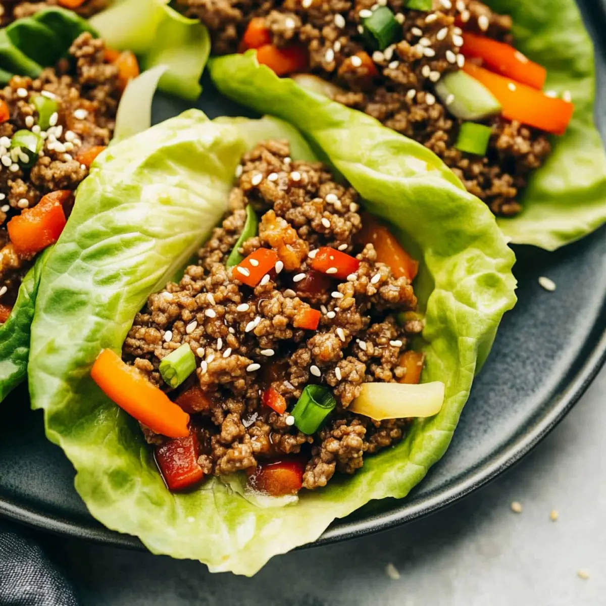 Asian-Style Ground Beef Lettuce Wraps