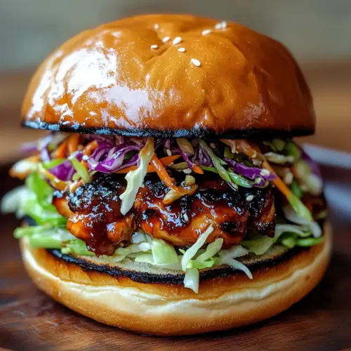 Korean BBQ Chicken Sandwich with Cabbage Slaw
