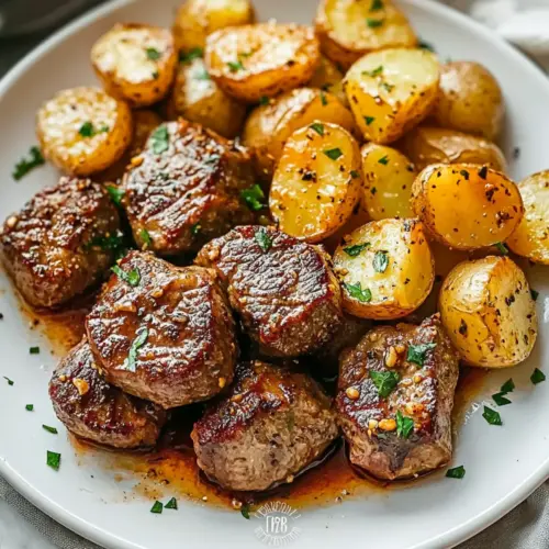 Garlic Steak Bites and Potatoes