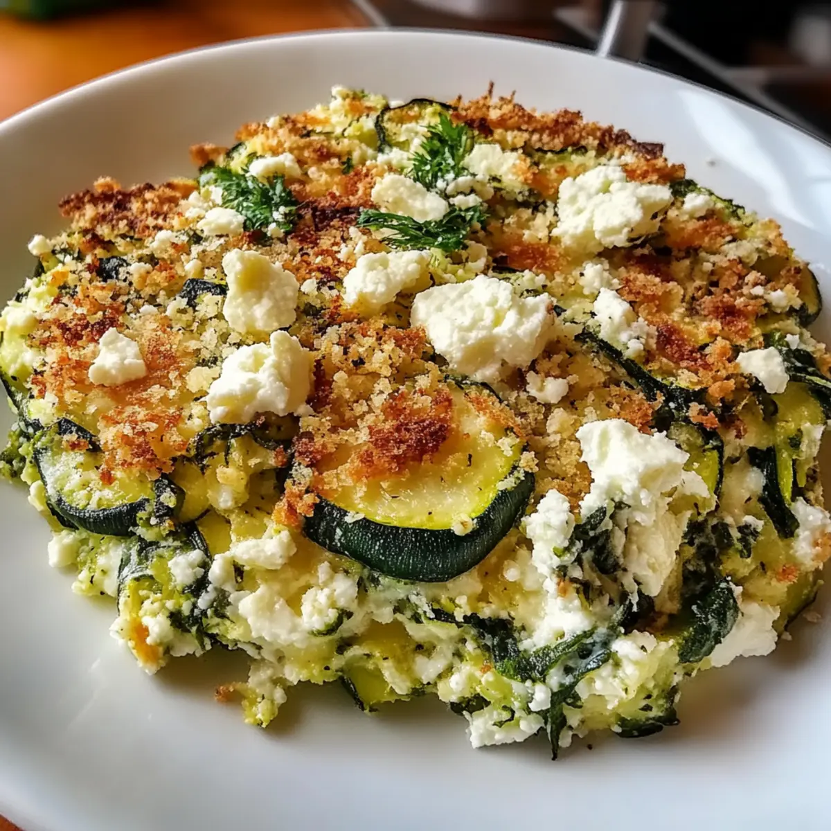 Baked Zucchini Spinach and Feta Casserole
