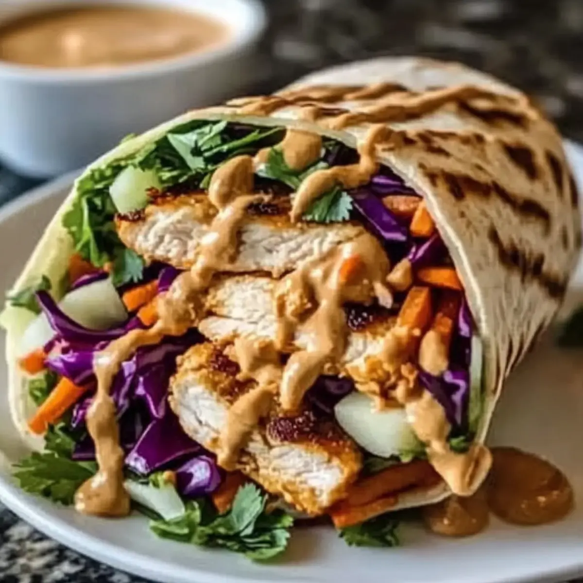 Thai Peanut Chicken Wraps