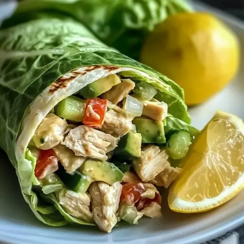 Keto Avocado Chicken Salad Wraps