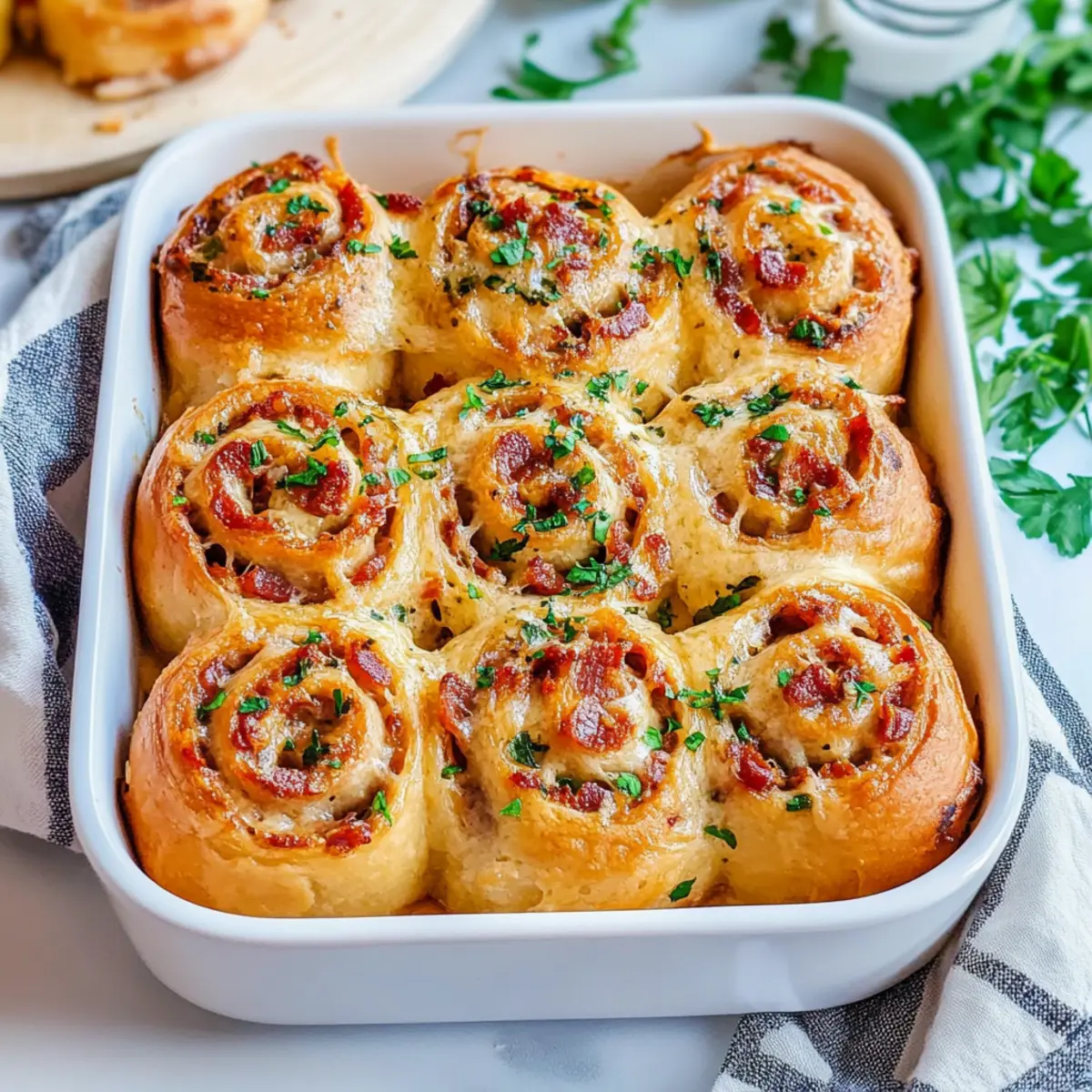 Irresistible Bacon & Cheese Rolls with Garlic Butter Bliss 28 Bacon & Cheese Rolls with Garlic Butter