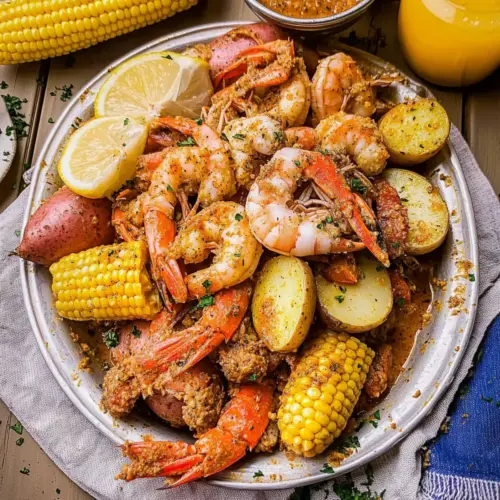 Cajun Seafood Boil with Garlic Butter Sauce