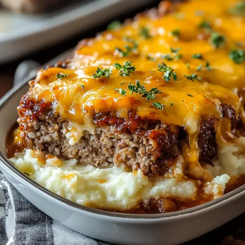 Meatloaf with Mashed Potatoes and Cheese