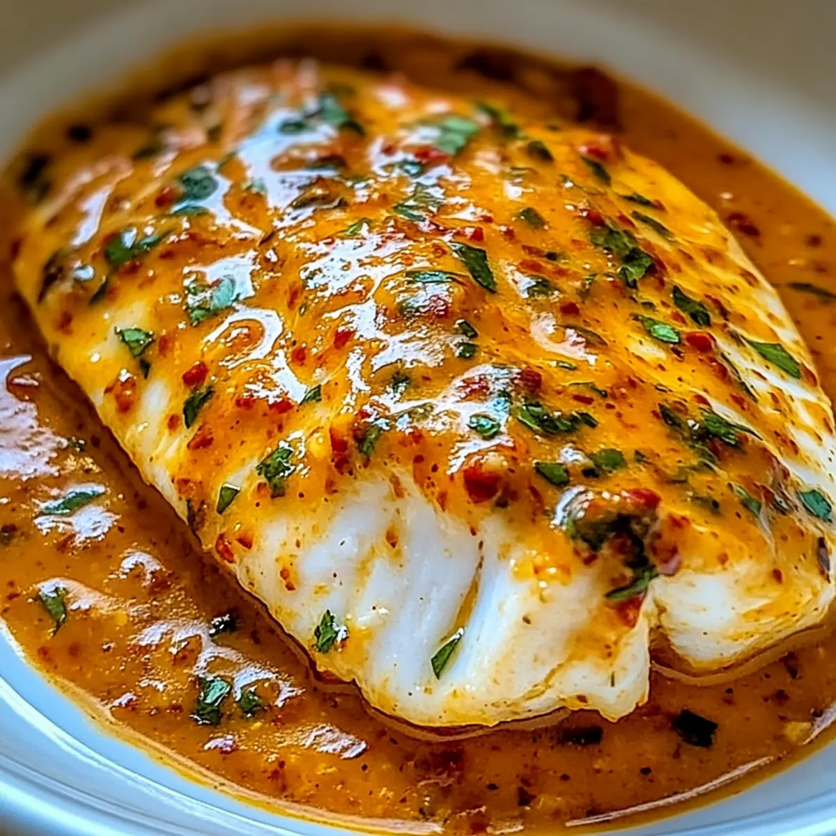 Savory Tilapia in Roasted Pepper Sauce
