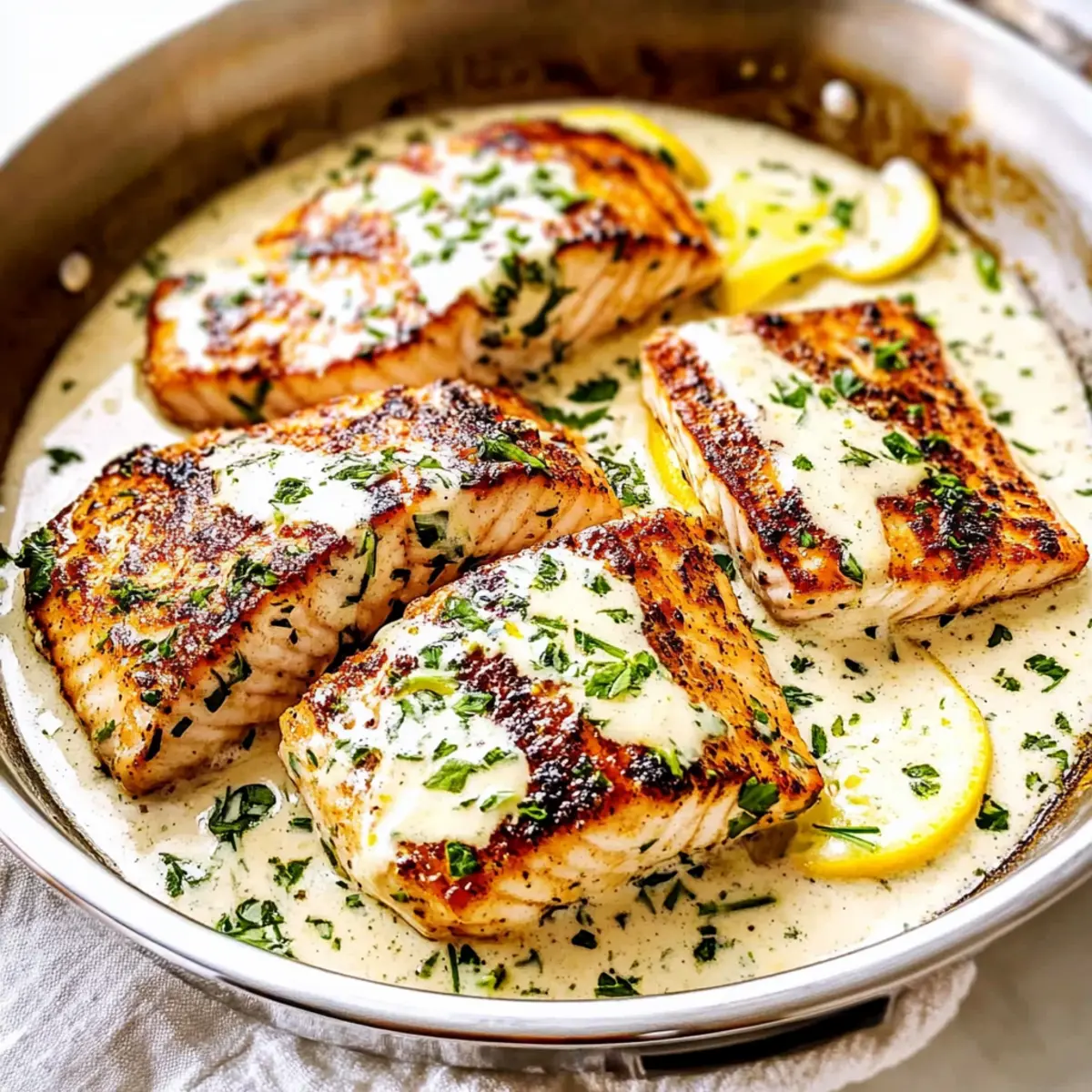 Mahi Mahi Fish in Lemon Garlic Cream Sauc