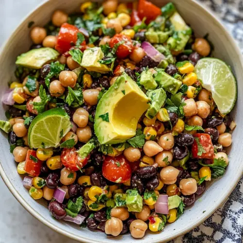 Southwest Chickpea Black Bean Salad