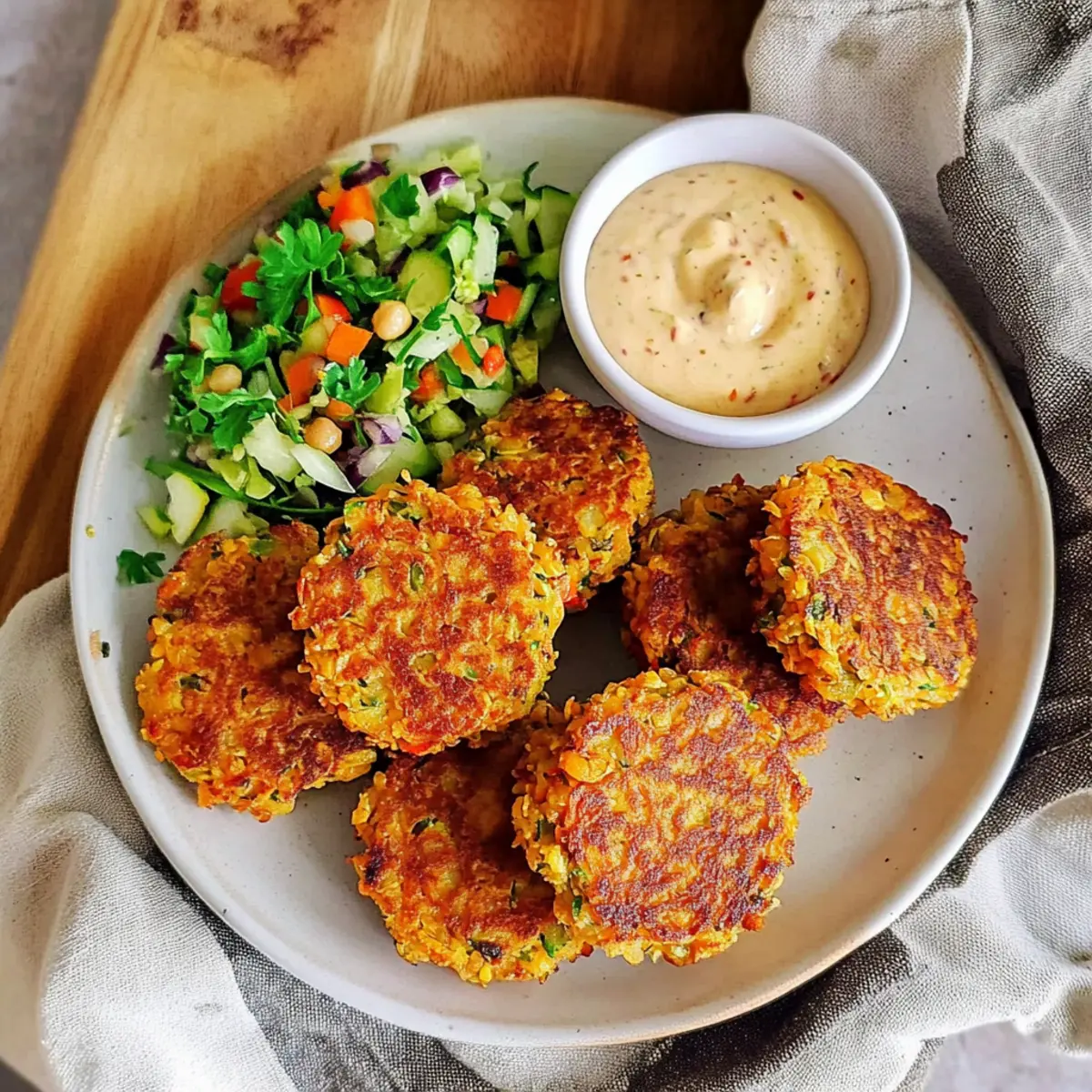 Chickpea Fritters with Veggies
