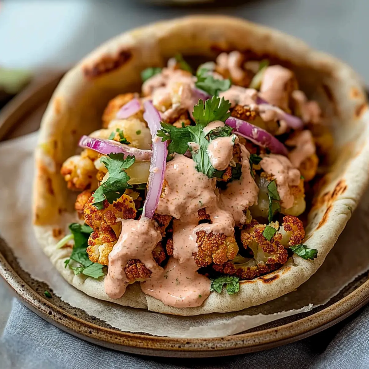 Chili Lime Chickpea Cauliflower Wrap