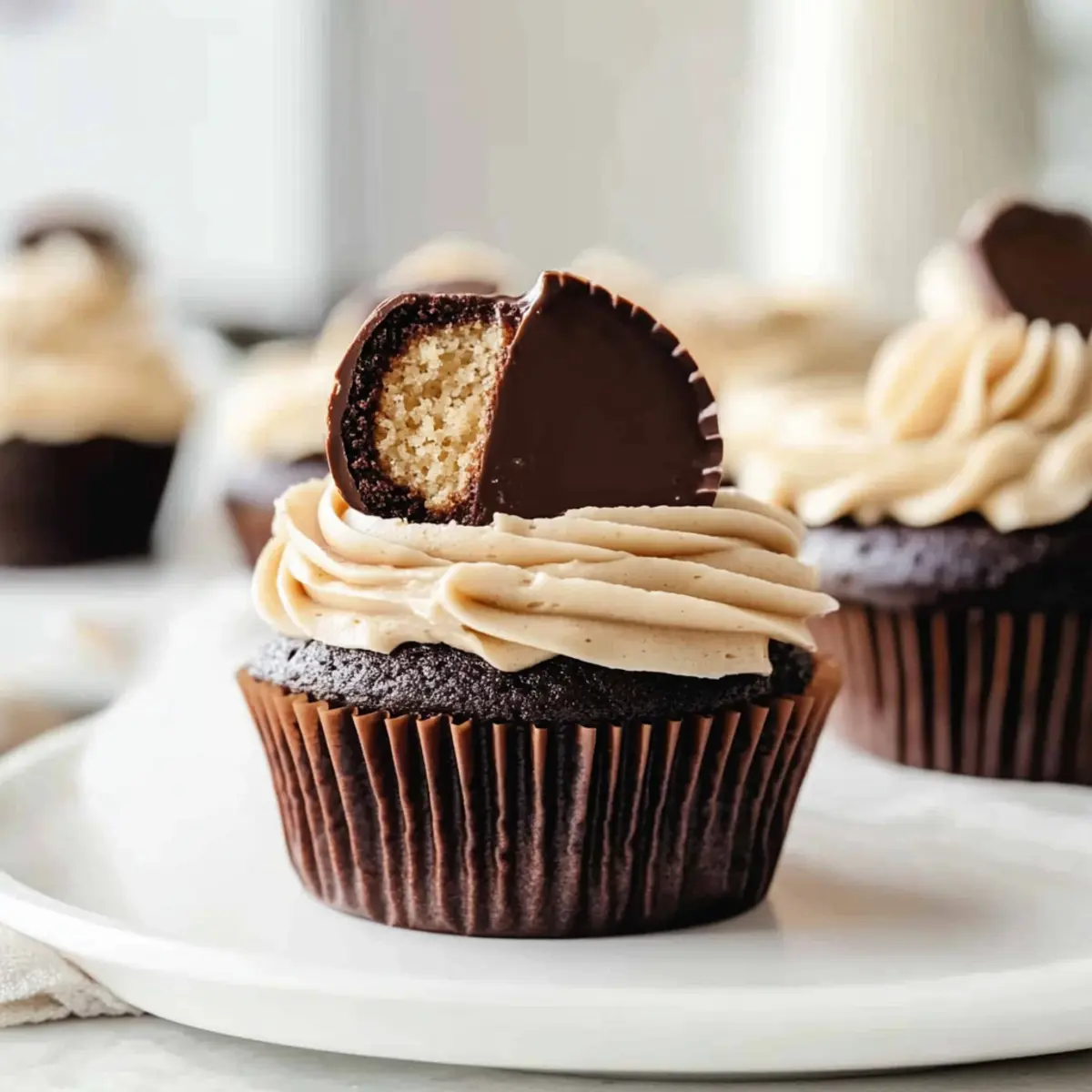 Chocolate Peanut Butter Filled Cupcakes