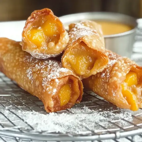 Peach Cobbler Egg Rolls