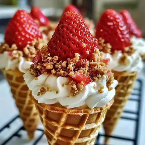 Strawberry Crunch Cheesecake Cones for a Sweet Summer Treat 22 Strawberry Crunch Cheesecake Cones