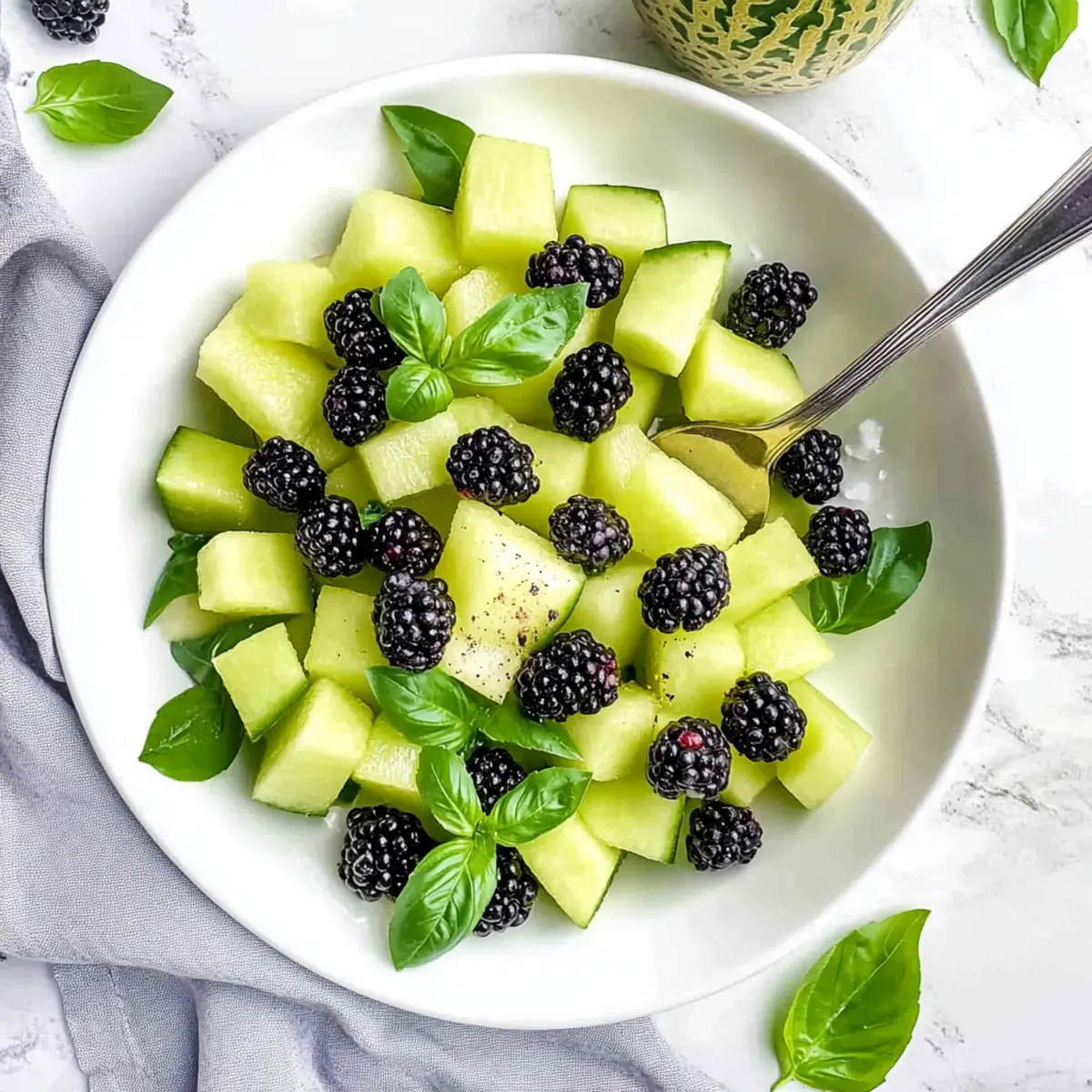 Blackberry Honeydew Salad with Basil