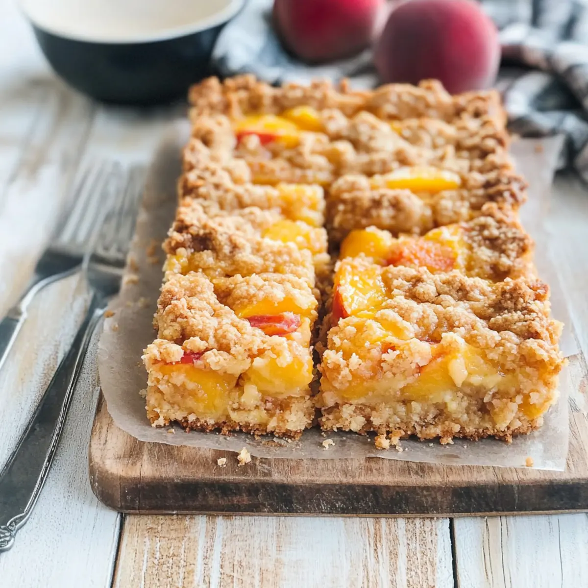 Peaches and Cream Crumble Bars