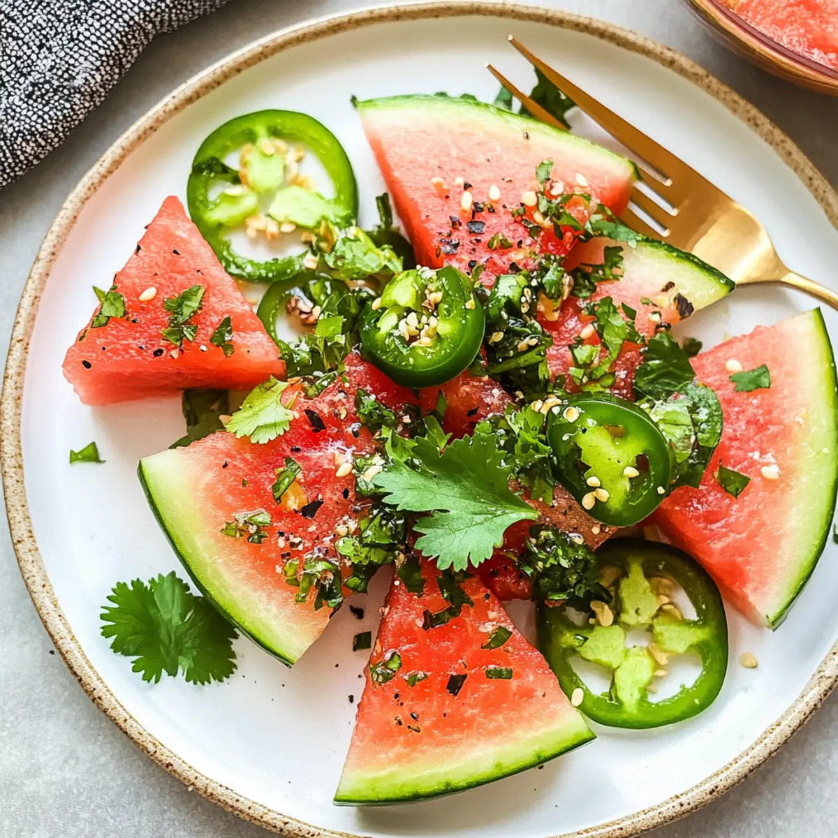 Spicy Watermelon Salad with Cilantro and Lime Bliss 2 unnamed file 661