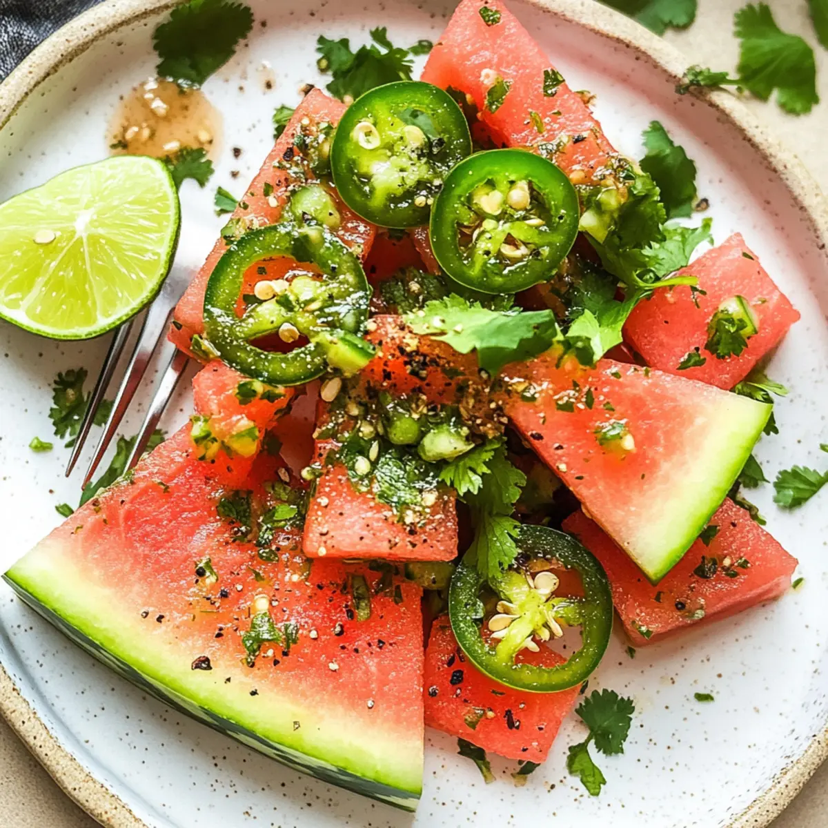 Spicy Watermelon Salad with Cilantro and Lime Bliss 3 unnamed file 663