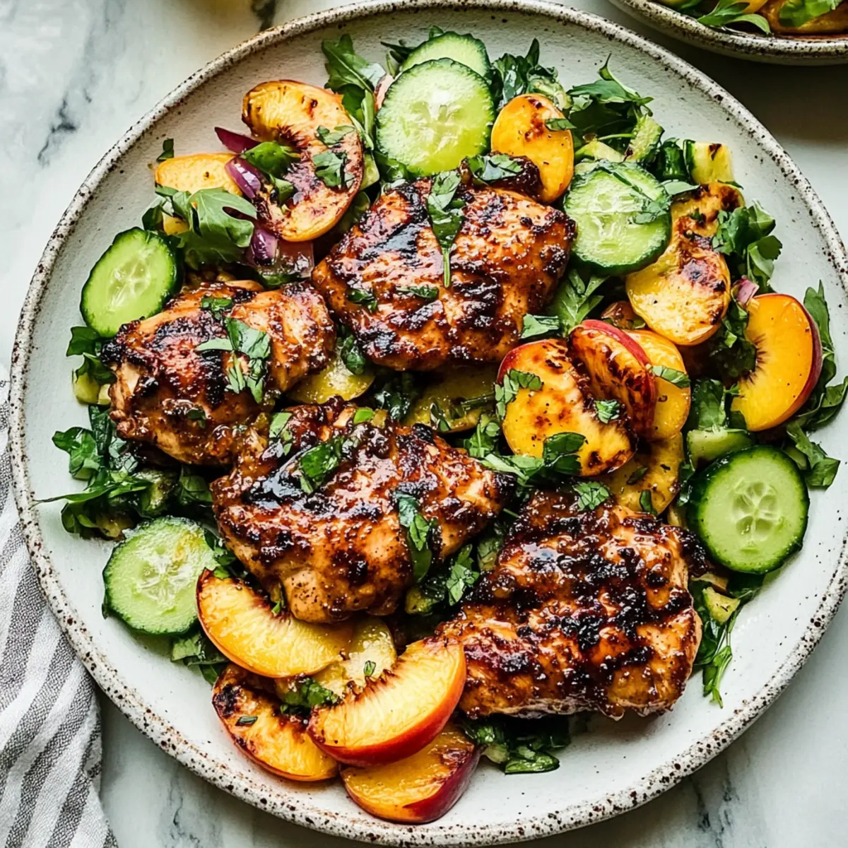 Grilled Honey Mustard Chicken with Peach Salad for Summer Bliss 4 Grilled Honey Mustard Chicken with Peach Salad