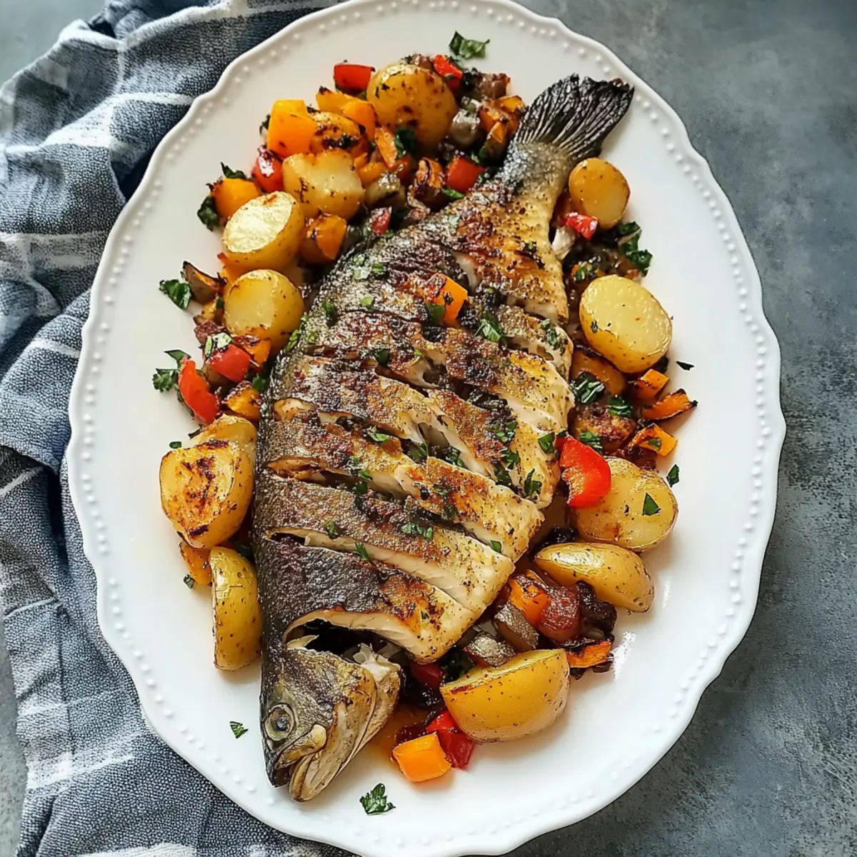 Oven Baked Mediterranean Branzino