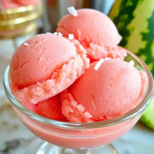 Refreshing Watermelon Sorbet with Coconut for Hot Days 1 Watermelon sorbet with coconut