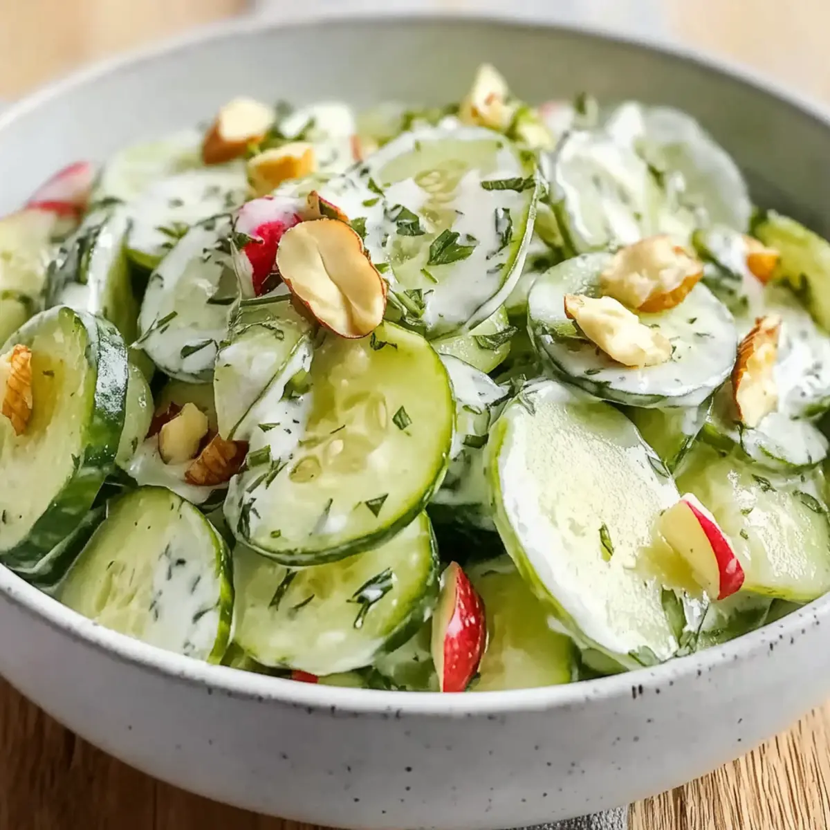 Crunchy Cucumber Apple Salad with Fresh Dressing