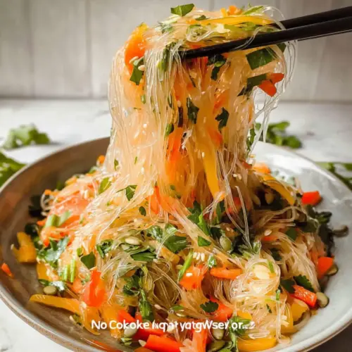 No Cook Noodle Salad with a Tangy Dressing