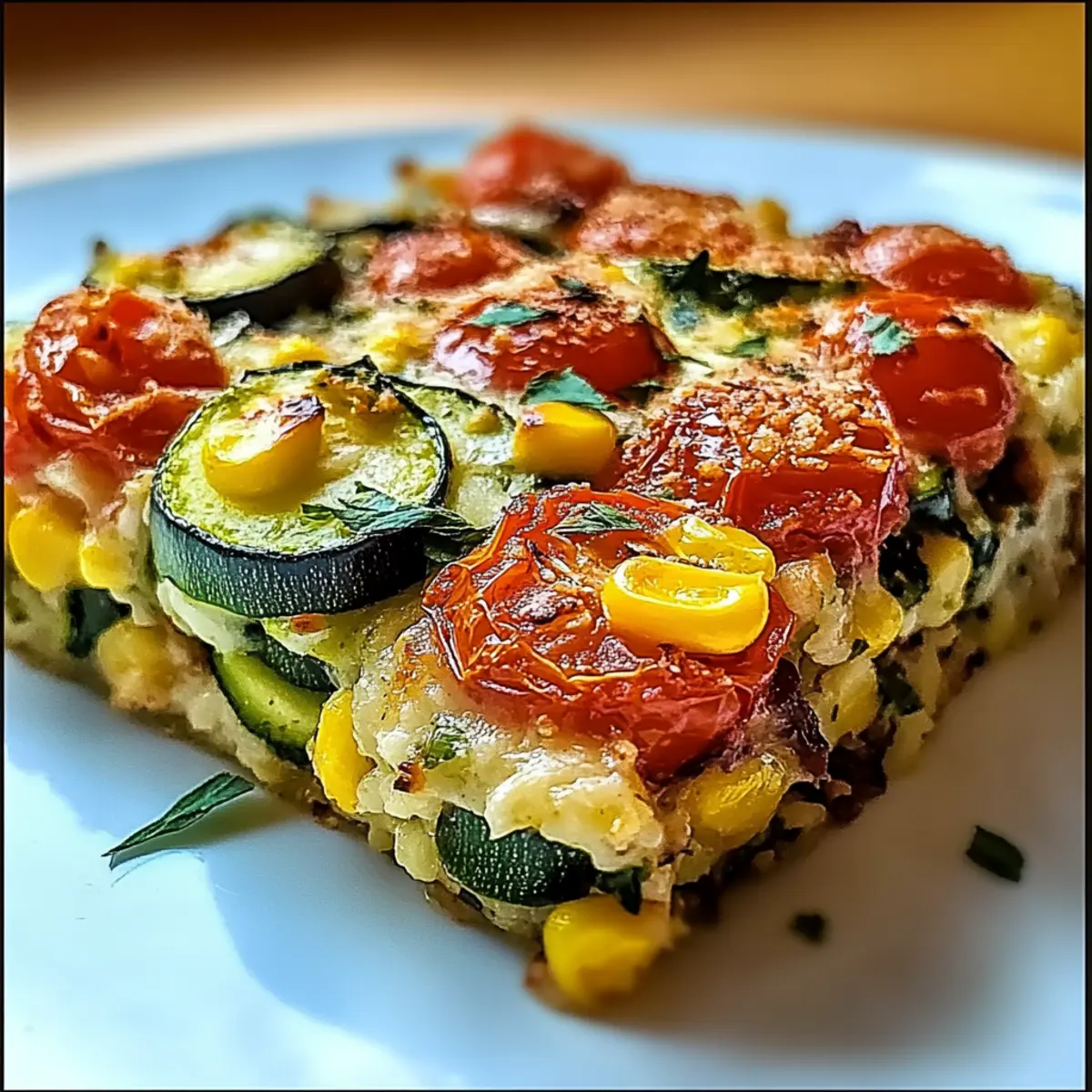 Cheesy Zucchini Corn Tomato Bake with Parmesan Crust Delight 2 unnamed file 382