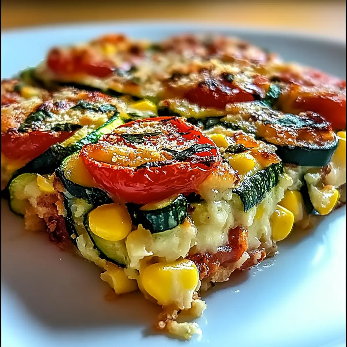 Cheesy Zucchini Corn Tomato Bake with Parmesan Crust Delight 3 unnamed file 383