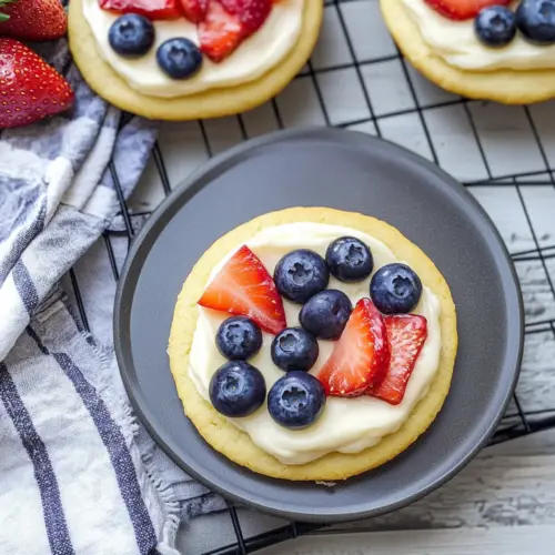 Red White and Blue Mini Fruit Pizzas