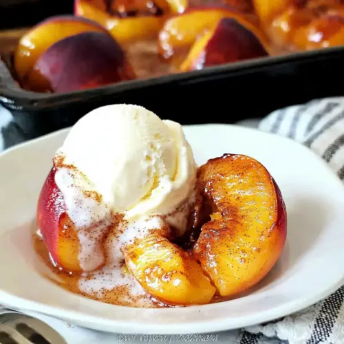 Cinnamon Sugar Baked Peaches