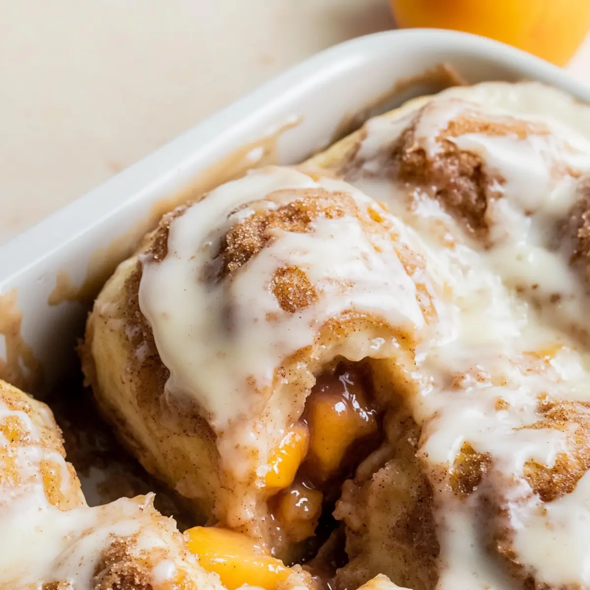 Peach Cobbler Cinnamon Rolls