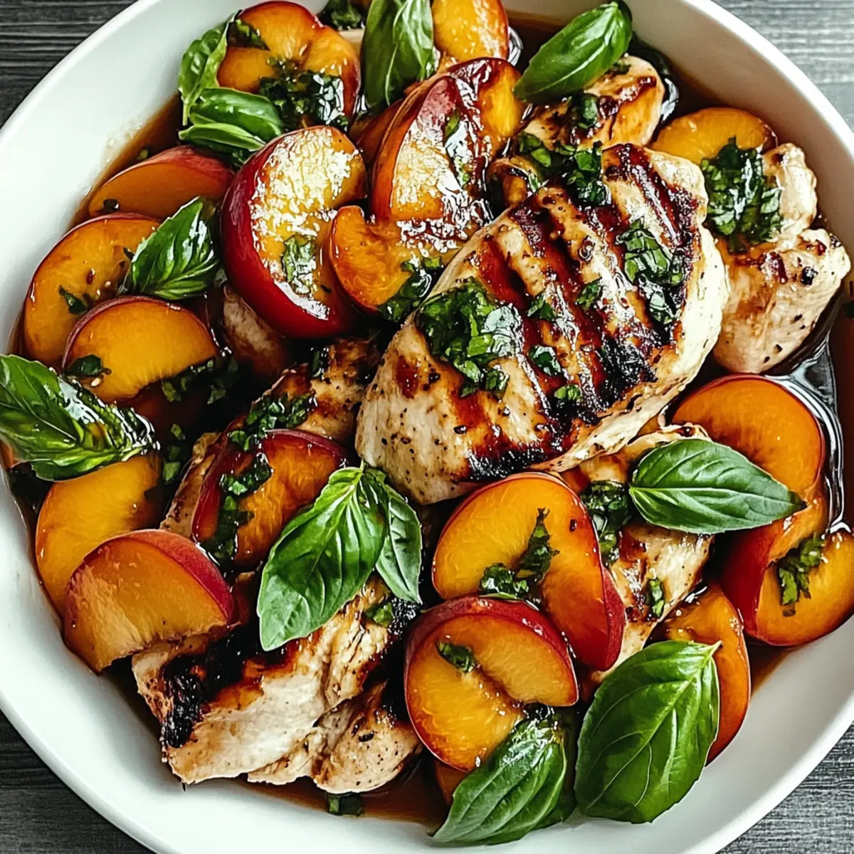 Peach Basil Chicken Caprese