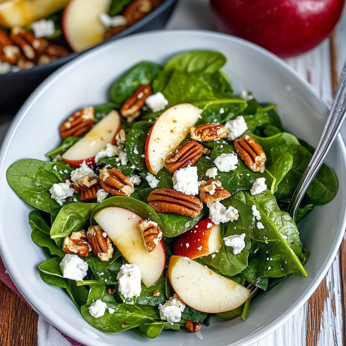 Apple Feta Spinach Salad