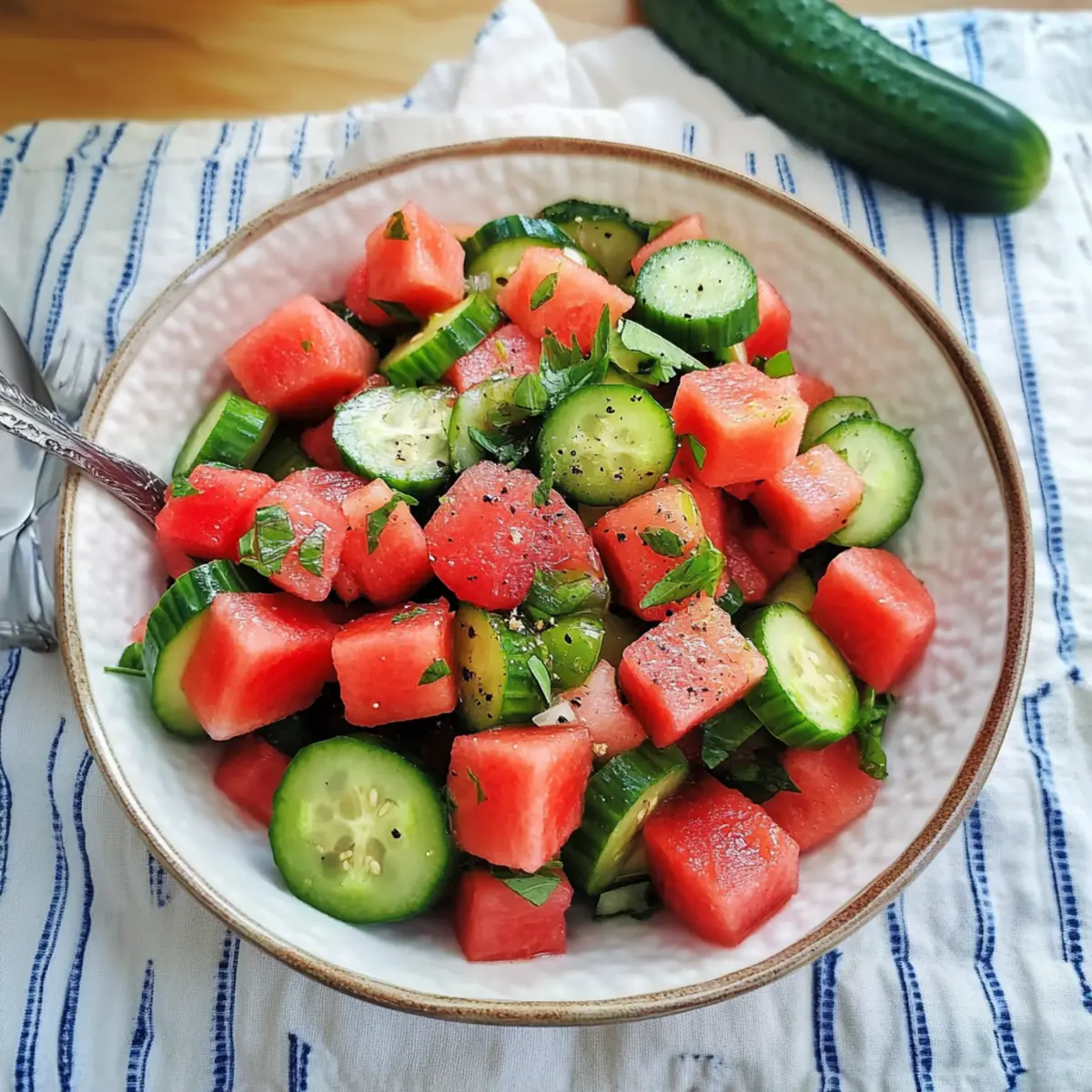 Watermelon Cucumber Jalapeño Salad