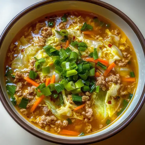 One-Pot Egg Roll Soup with Green Onions and Ginger