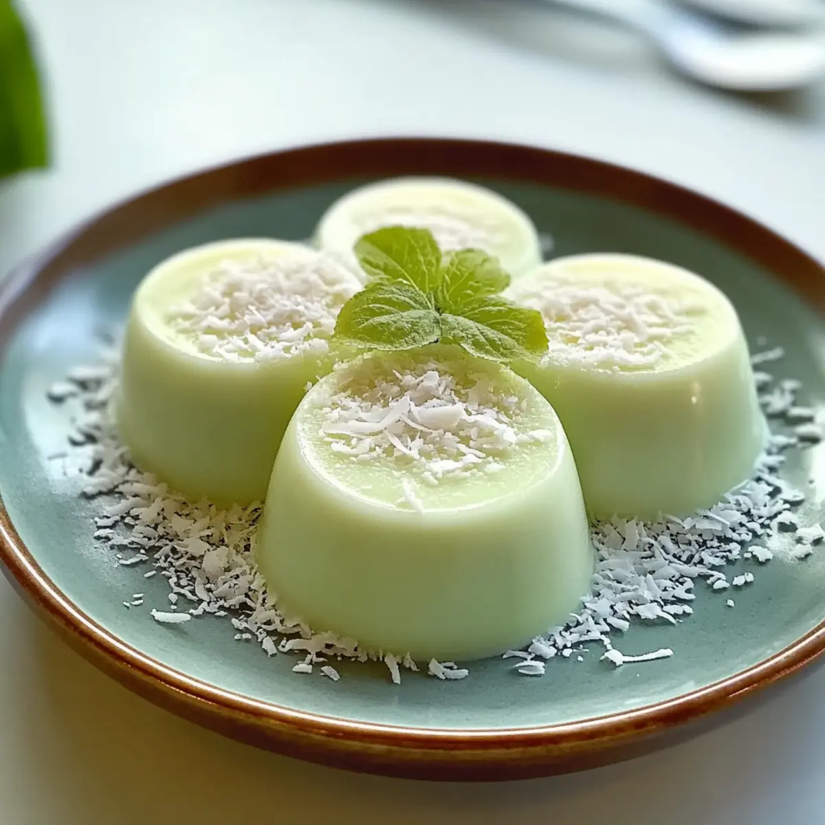 Creamy Pandan Coconut Panna Cotta