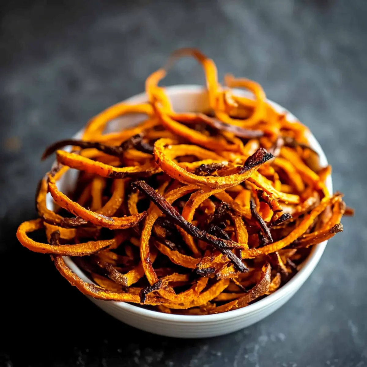 Crispy Spiralized Sweet Potato Fries with Curry Dip Delight 1 unnamed file 150
