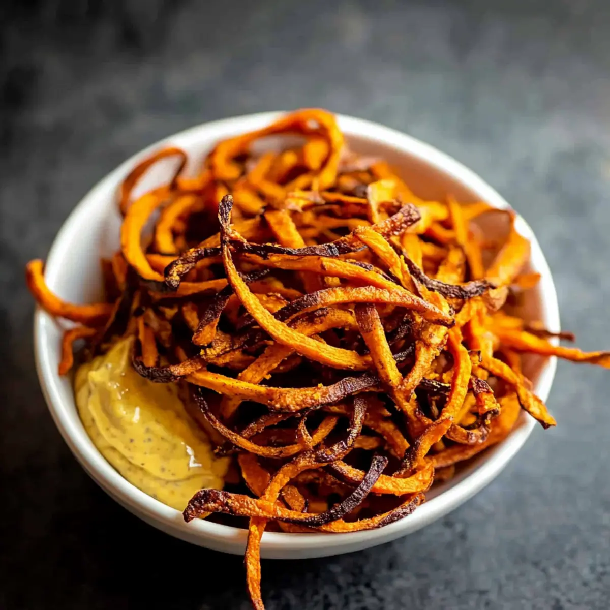Crispy Spiralized Sweet Potato Fries with Curry Dip Delight 2 unnamed file 153
