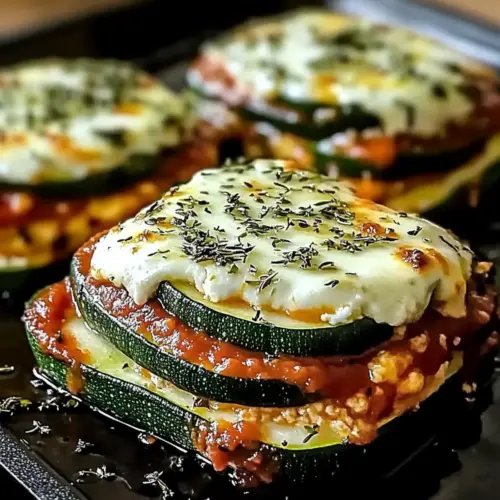 Layered Zucchini Ricotta Melts with Marinara