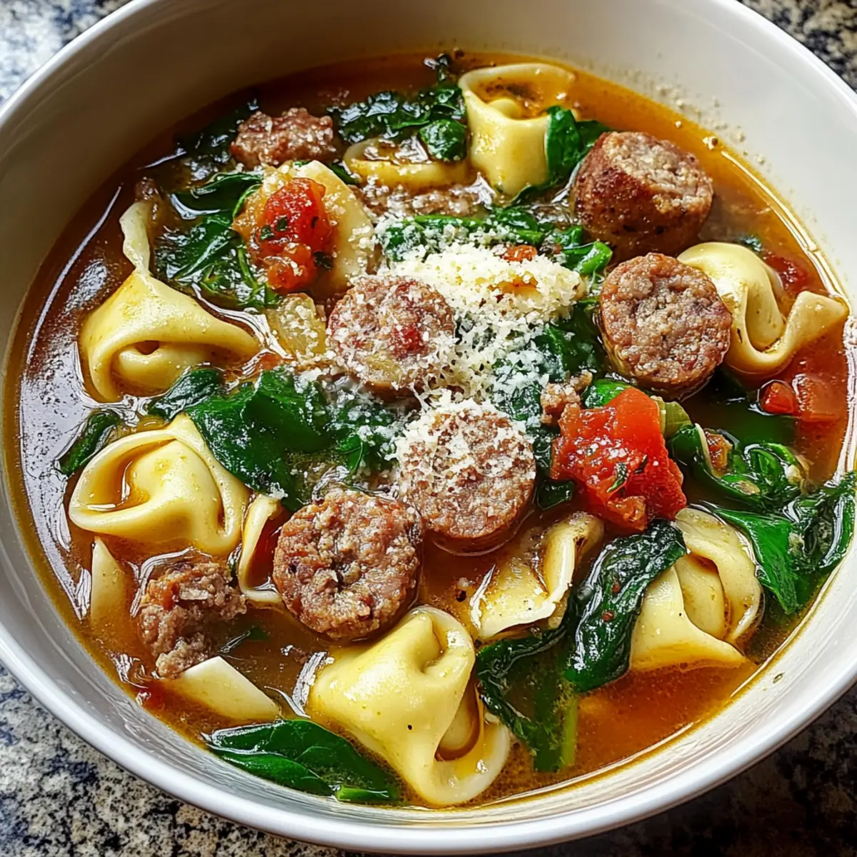Cozy Sausage Tortellini Soup with Spinach for Chilly Days 4 Sausage Tortellini Soup with Spinach