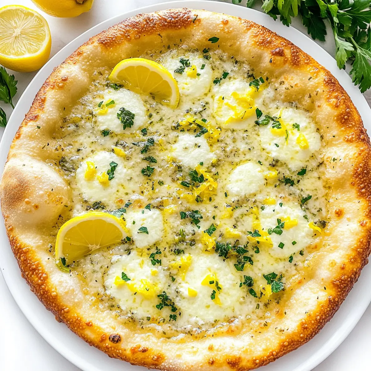 Zesty Lemon Pizza with Creamy Mozzarella Bliss 36 Lemon Pizza