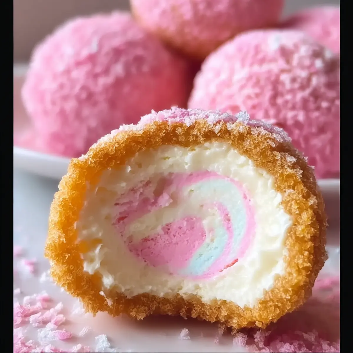 Cotton Candy Cheesecake Bombs