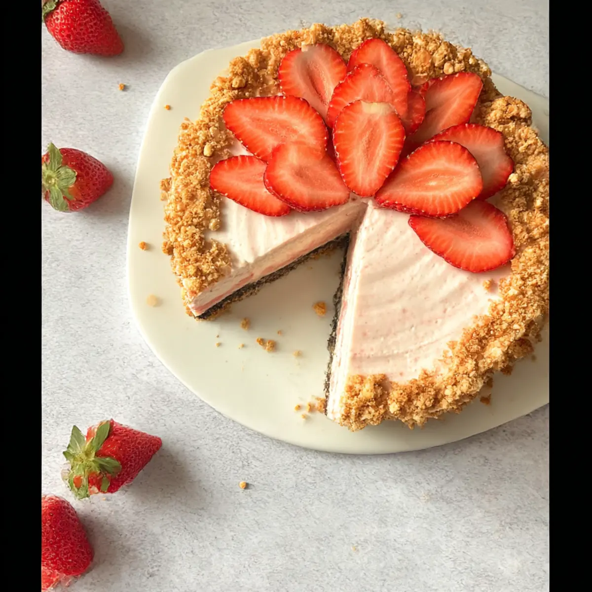 No Bake Strawberry Crunch Cheesecake: Your Summer Bliss 4 No Bake Strawberry Crunch Cheesecake